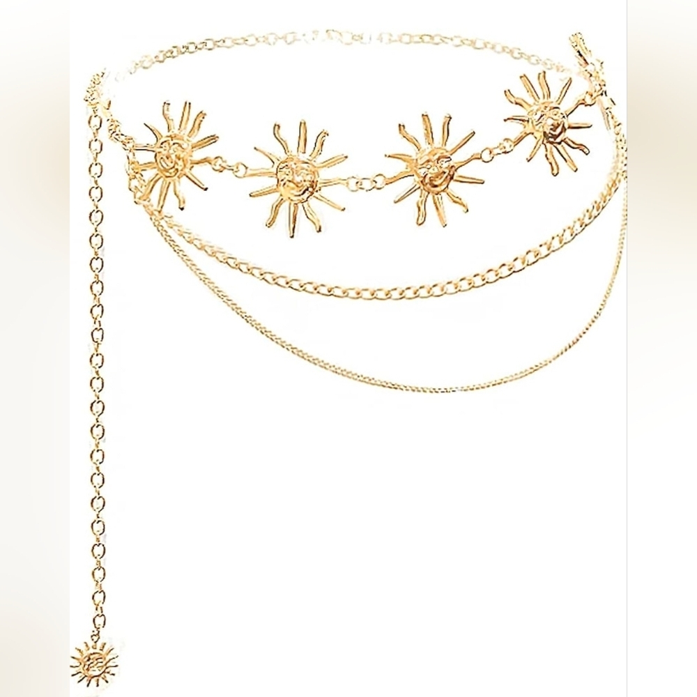 Gold Sun Chain Belly Belt - Picture 2 of 5